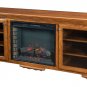 Large Amish Electric Fireplace Plasma TV Stand Media Cabinet Solid Wood Storage