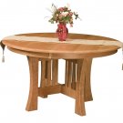 Amish Solid Wood Round Dining Table Pedestal Mission Base Extending Arts Crafts