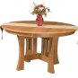 Amish Solid Wood Round Dining Table Pedestal Mission Base Extending Arts Crafts