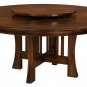 Amish Solid Wood Round Dining Table Pedestal Mission Base Extending Arts Crafts