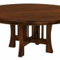 Amish Solid Wood Round Dining Table Pedestal Mission Base Extending Arts Crafts