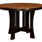 Amish Solid Wood Round Dining Table Pedestal Mission Base Extending Arts Crafts