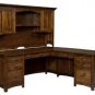 Amish Corner Computer Desk Hutch Home Office Solid Wood Furniture Mission