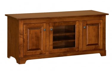 Amish Solid Wood TV Stand 56" Console Cabinet Plasma LCD Media Storage Glass