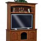 Amish 2-Pc TV Entertainment Center Enclosure Cabinet with Hutch Solid Wood