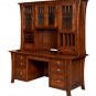 73" Amish Executive Computer File Desk Hutch Home Office Solid Wood Furniture
