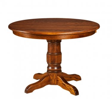 Amish 42" Round Pedestal Dining Table Preston Solid Wood