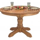 Amish 48" Round Pedestal Dining Table Country Solid Oak Wood McKenzie