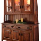 Amish Arts & Crafts Hutch China Cabinet Solid Wood 60"w Ouray