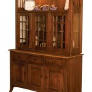 Amish Handcrafted Shaker Hutch China Cabinet 54" Solid Wood