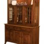 Amish Handcrafted Shaker Hutch China Cabinet 54" Solid Wood
