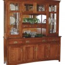 Amish Shaker Hutch China Cabinet 72" Solid Wood