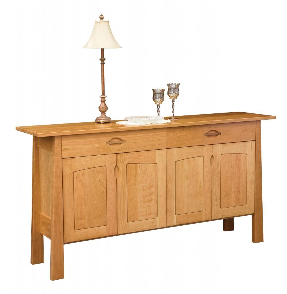 Amish Shaker Sideboard Buffet Server 78" Cameron Solid Cherry Wood