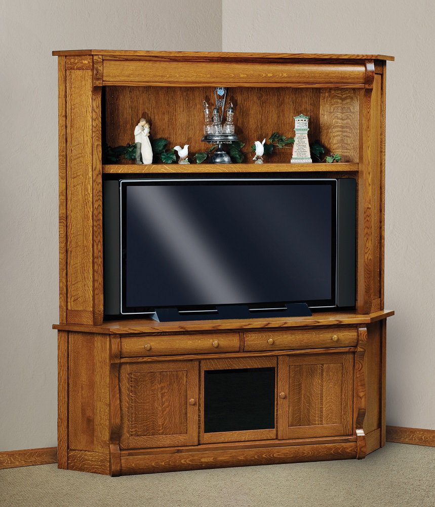 Amish Corner TV Surround Entertainment Center Solid Wood