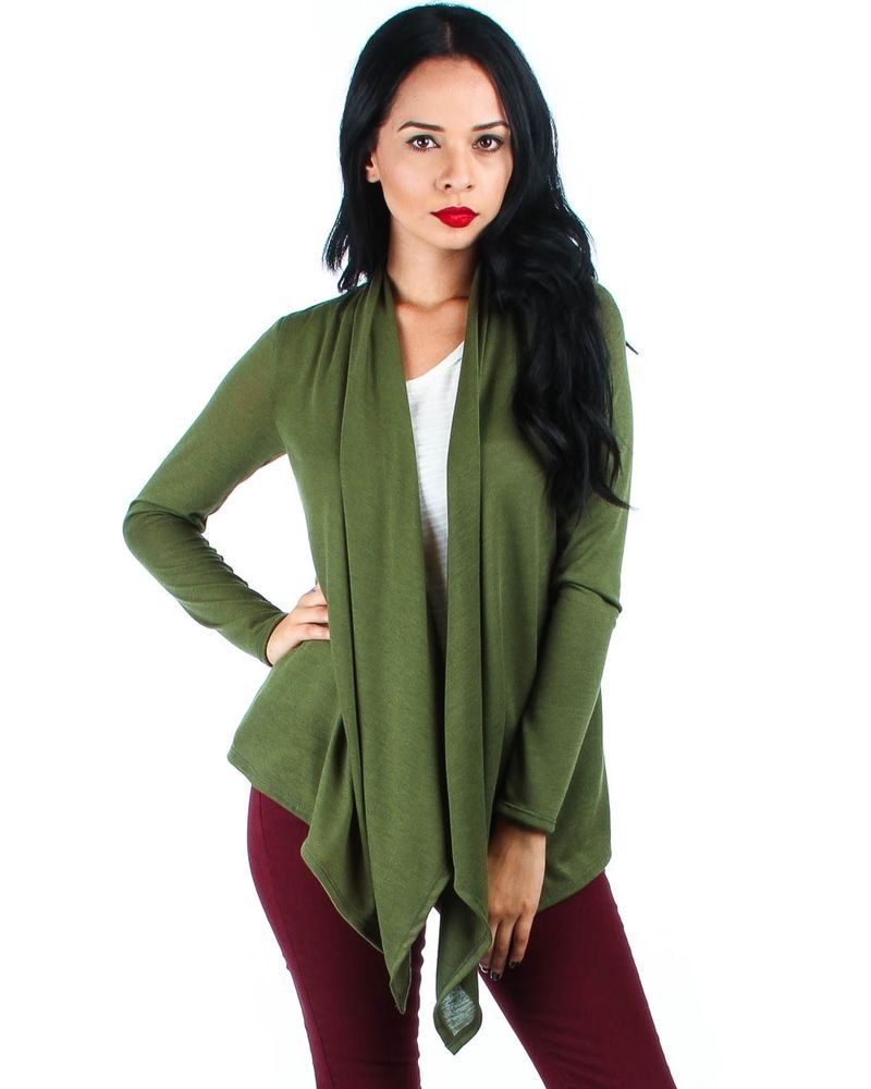 olive green wrap sweater