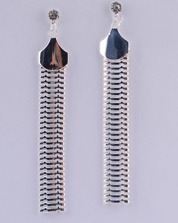 Gold Silver Rhinestone Stud Drop Fringe Pendant Dangling Chain Threader Earrings