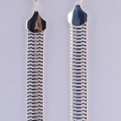 Gold Silver Rhinestone Stud Drop Fringe Pendant Dangling Chain Threader Earrings