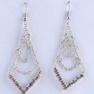 Gold Silver Rhinestone Chandelier Drop Pendant Dangling Chain Threader Earrings