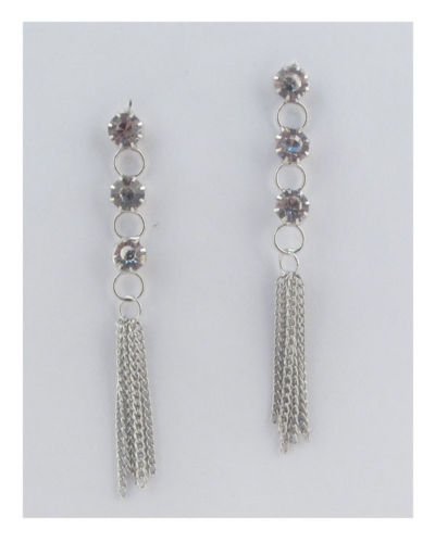 Gold Silver Rhinestone Crystal Chandelier Drop Pendant Dangling Fringe Earring