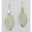 Gold Silver Oval Drop Pendant Dangling Earrings