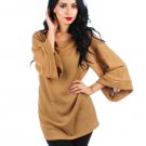 PLUS SIZE LONG BELL SLEEVE KNIT SWEATER CARDIGAN TUNIC TOP 1X 2X 3X