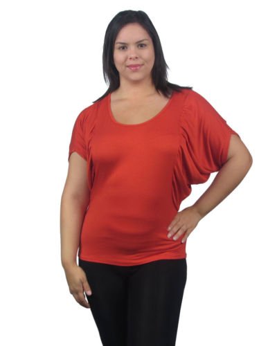 CHLOE K PLUS SIZE BUTTERFLY DOLMAN BATWING SLEEVE SHIRT TOP BLOUSE 1X 2X 3X