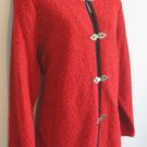 NEW CATHY DANIELS TOP BLOUSE JACKET 2 PIECE RED LONG CARDIGAN CARDI SIZE XL