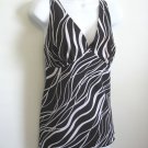CATO BLACK WHITE ZEBRA PRINT TANK CAMISOLE SHIRT TOP BLOUSE SLEEVELESS LARGE L