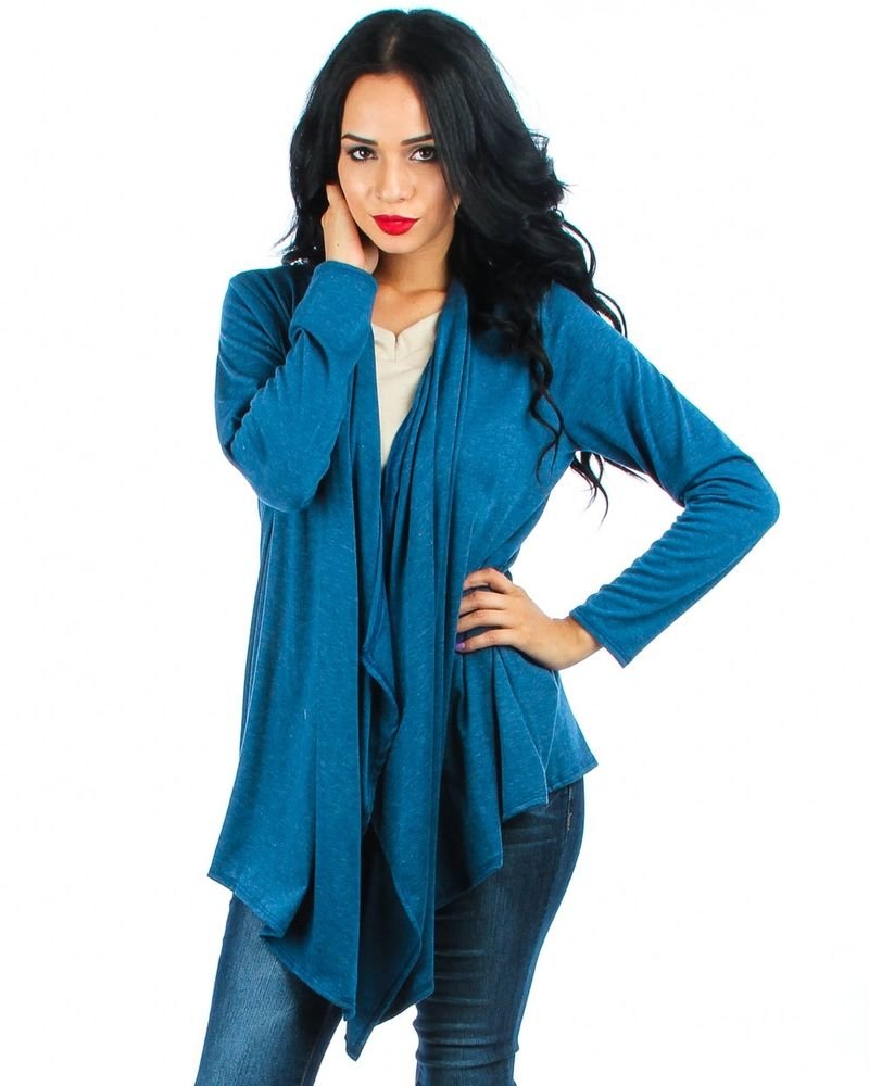 PLUS SIZE LONG SLEEVE KNIT SWEATER WRAP OPEN CARDIGAN DUSTER TUNIC TOP 1X 2X 3X