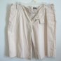 TAN KHAKI DRESS BERMUDA SHORTS FLAT FRONT KNEE LENGTH SLACKS PANTS SIZE 16