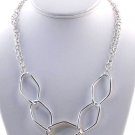 Two tone silver gold chunky statement chain necklace large layered hoops 10"L