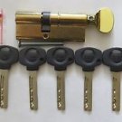 YALE HIGH SECURITY CYLINDER DOOR LOCK 76MM GOLD BRASS THUMBTURN EURO PROFILE