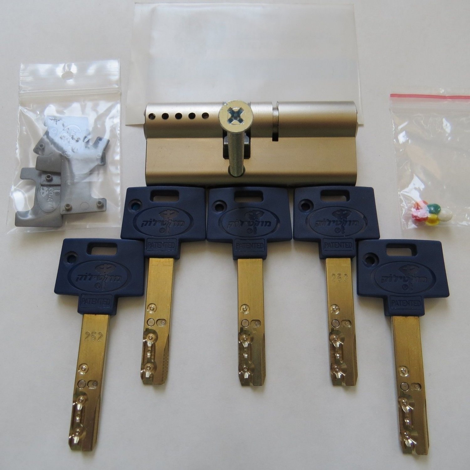 Mul T Lock EMERGENCY CYLINDER BOTH SIDE KEYS TURNS SIMULTANEOUSLY 76mm euro prof