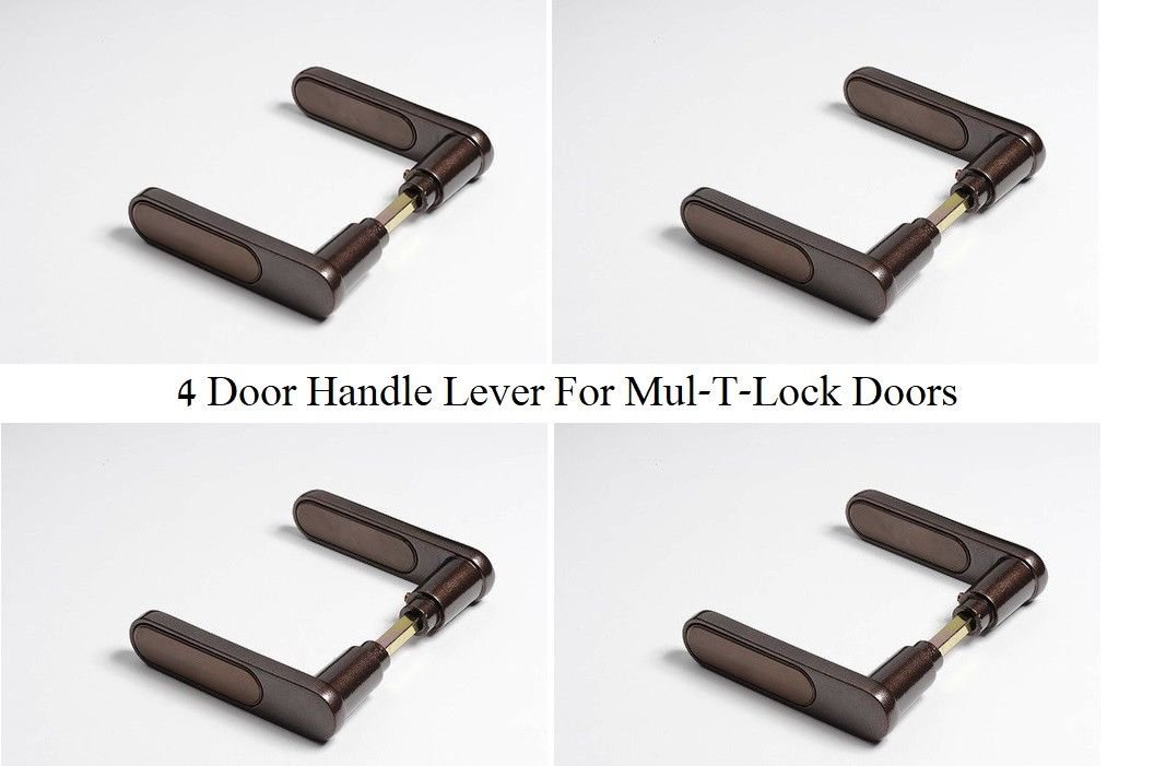 4 Door Handle Lever For Mul-T-Lock Door Mechanism  8MM Spindle BROWN/WHITE
