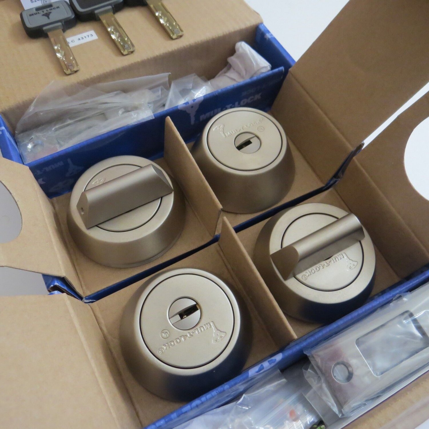 Keyed Alike Deadbolt Hercular Single Thumbturn Mul T Lock MT5+ NICKEL SATIN