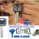 Mul T Lock MT5+ Deadbolt Hercular double Cylinder 3 keys -BRIGHT BRASS