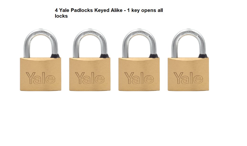 4Yale Padlock 40mm KEYED ALIKE Quality lock sheds gate latch hasp garage outdoor