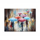 Woman With Umbrella On Rainy Day Canvas Oil Paintings Abstract Wall Art Decorat Woman With Umbrella On Rainy Day Canvas Oil Paintings Abstract Wall Art Decorat