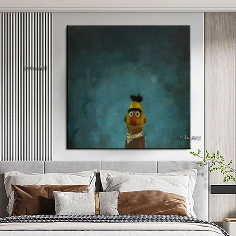 Hand-painted abstract oil painting red-nosed children home living room corridor