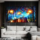 Hand Painted Night Thick Modern Canvas Oil Paintings Wall Art Abstract Landscap Hand Painted Night Thick Modern Canvas Oil Paintings Wall Art Abstract Landscap