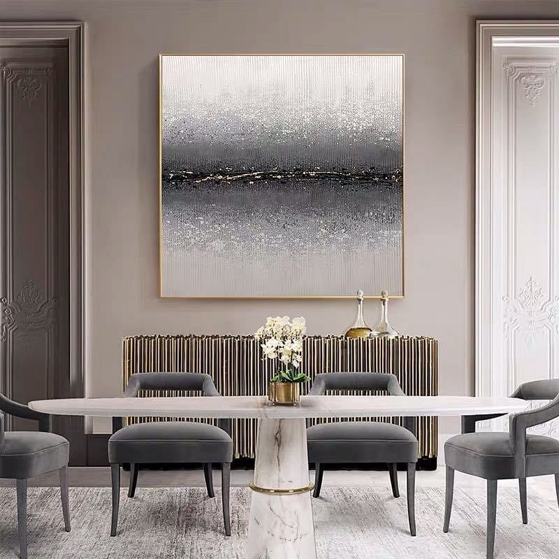 Top Selling Abstract Oil Painting Wall Art Modern Handmade Minimalist Black and