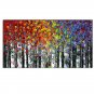 100% Hand Painted  Abstract Oil Painting Wall Art Modern Minimalist Colorful Tr