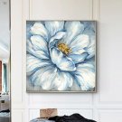 Handmade Gold Foil Abstract Oil Painting Wall Art Modern Minimalist Blue Color Handmade Gold Foil Abstract Oil Painting Wall Art Modern Minimalist Blue Color