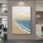 Hand painted oil painting sunrise seascape sailboat home decoration wall art ca