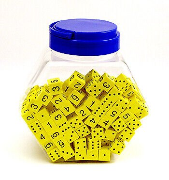 Koplow Games Inc. KOP17268 16Mm Foam Dice Tub Of 200 Yellow Spot & Number