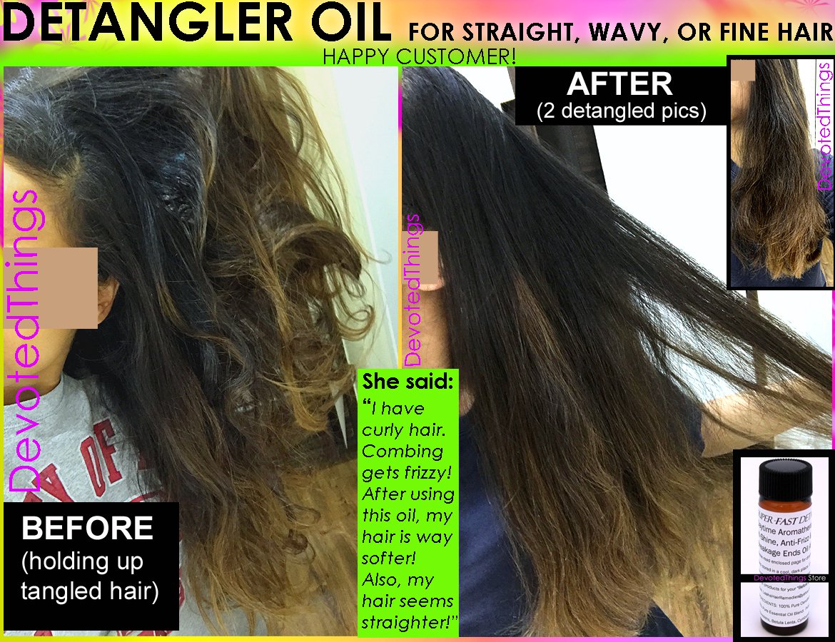 NATURAL CHEMICAL FREE HAIR DETANGLER OIL FOR STRAIGHT WAVY OR FINE HAIR