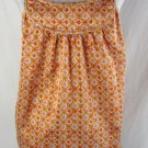 BCBG GENERATION L Silky Orange Pink Red Geometric Print Crisscross Back Tank Top