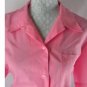 FOXCROFT 16 Wrinkle Free Solid Pink Button Down Short Sleeve Career Dress Shirt
