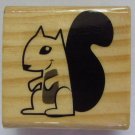 RECOLLECTIONS Squirrel Garden Animals Wood Mounted Rubber Stamp