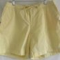 J.JILL 14 Waist 32 100% Cotton Solid Yellow Flat Front Shorts
